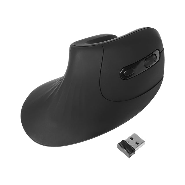 Souris verticale noire USB - Légère - Taille réduite