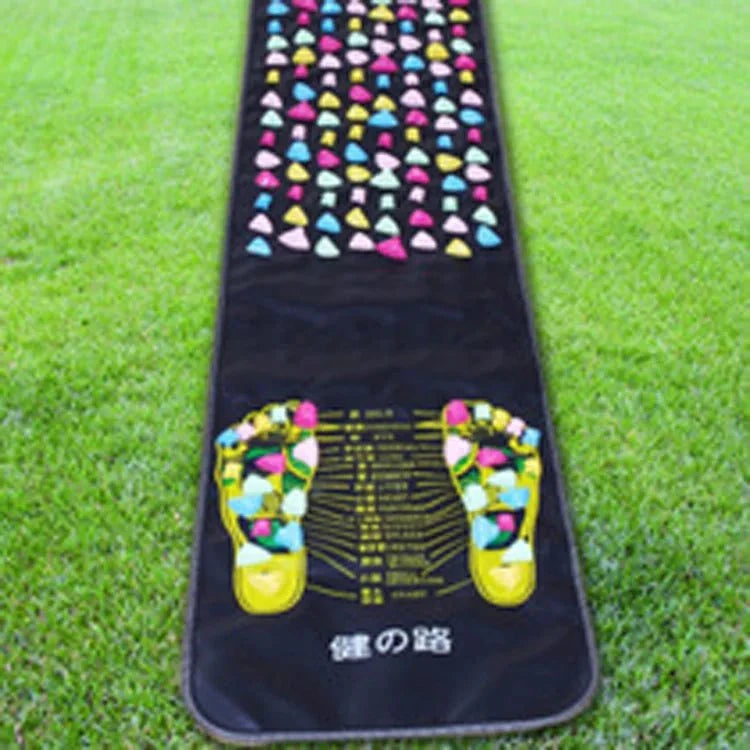 Translation missing: en.TAPIS DE MASSAGE DE REFLEXOLOGIE avec motifs de pieds colorés, idéal pour soulager les douleurs et améliorer le bien-être en télétravail