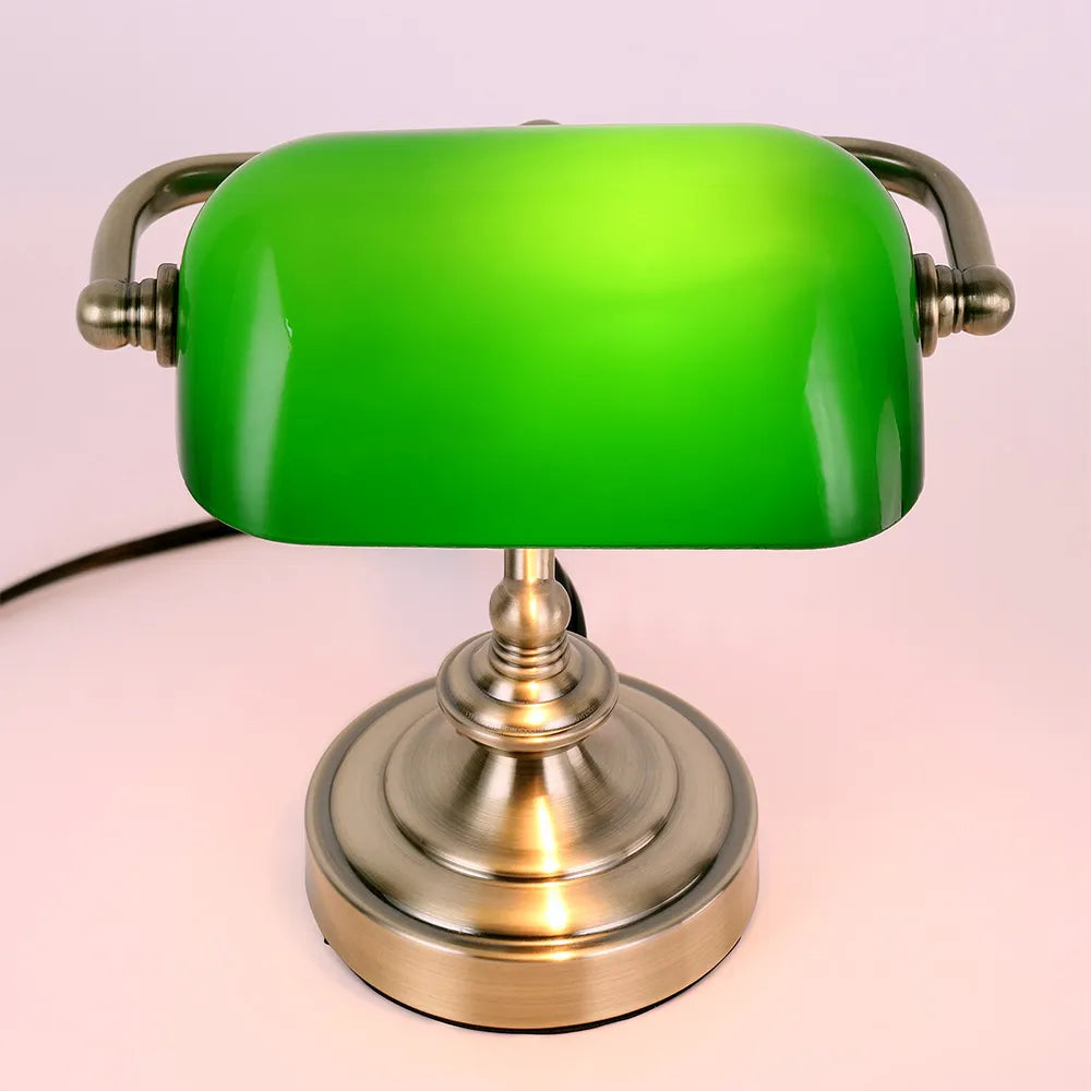 FISHTEC Lampe de Banquier Verte - Lampe de Bureau Vintage de